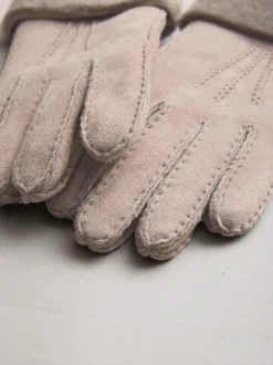 Nertsgrijs/bruin - N. Premium leren handschoenen van schapenvacht