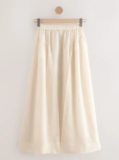 Neutraal - Beach Midi Skirt With Ramie
