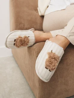 Neutraal - Hamish Linen Mule Slippers