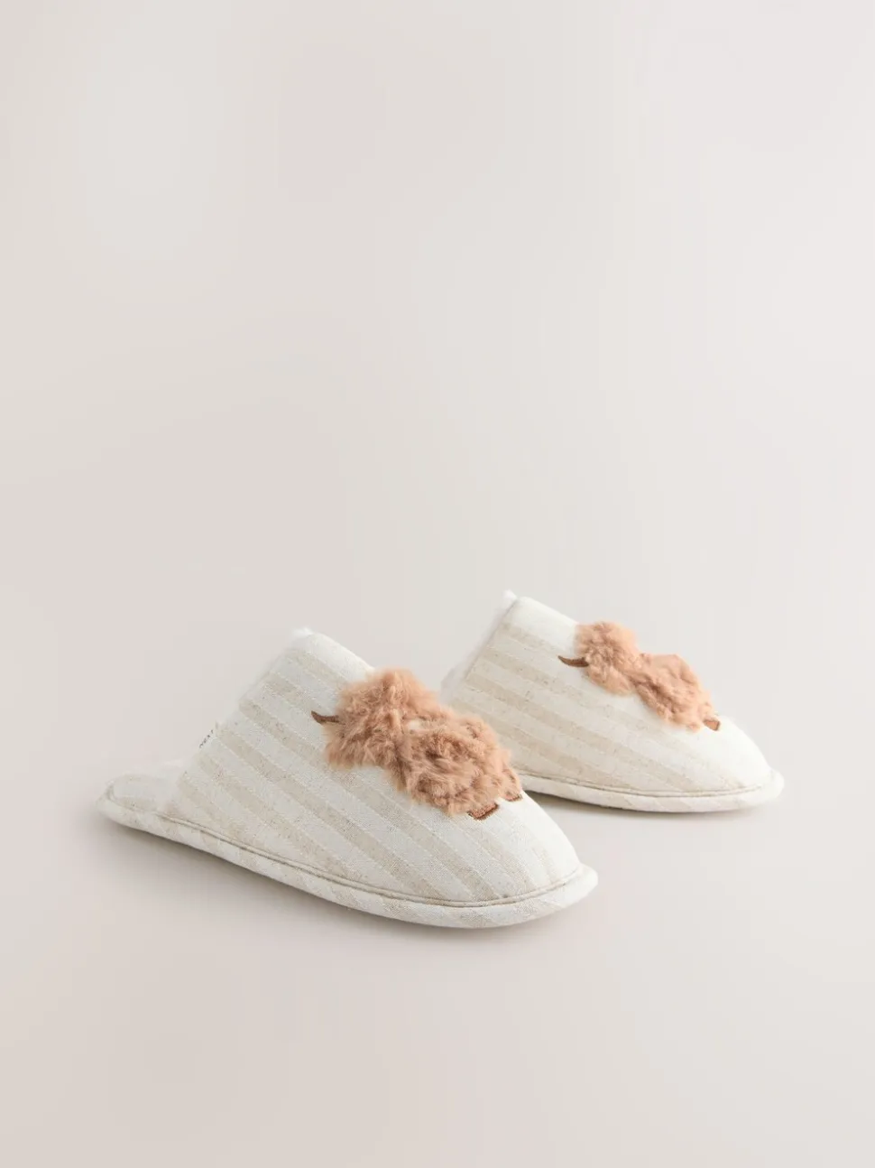 Neutraal - Hamish Linen Mule Slippers