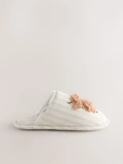 Neutraal - Hamish Linen Mule Slippers