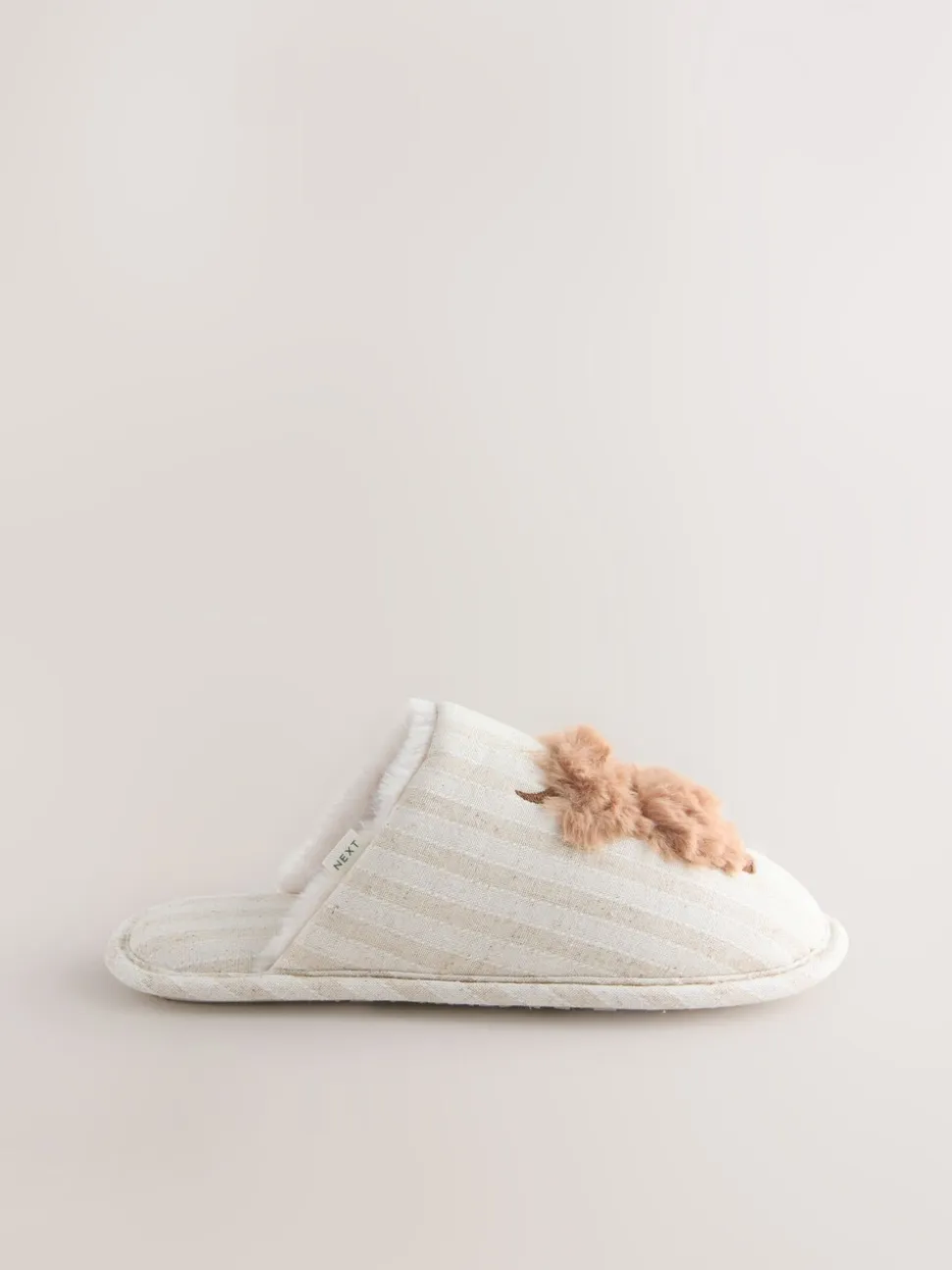 Neutraal - Hamish Linen Mule Slippers