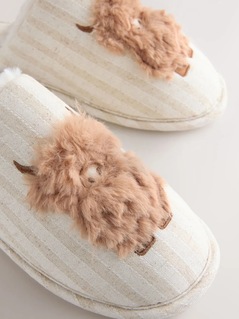 Neutraal - Hamish Linen Mule Slippers