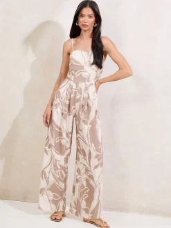 Neutraal - Lipsy Palm Printed Jumpsuit