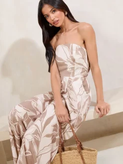 Neutraal - Lipsy Palm Printed Jumpsuit