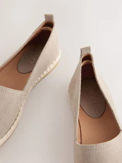 Neutraal - Suède espadrilles met dichte neus