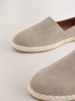 Neutraal - Suède espadrilles met dichte neus
