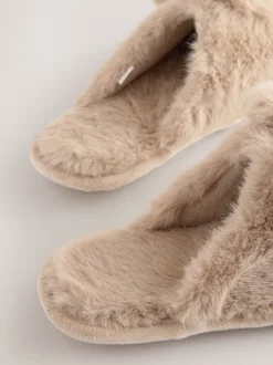 Neutraal met konijnenprint - Pantoffelmuiltjes