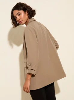 Neutraal Mokka - Friends Like These maatgesneden blazer met mouwdetails