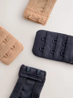 Neutraal/marineblauw - Set van 2 push-up beha's met lage decolleté en kant