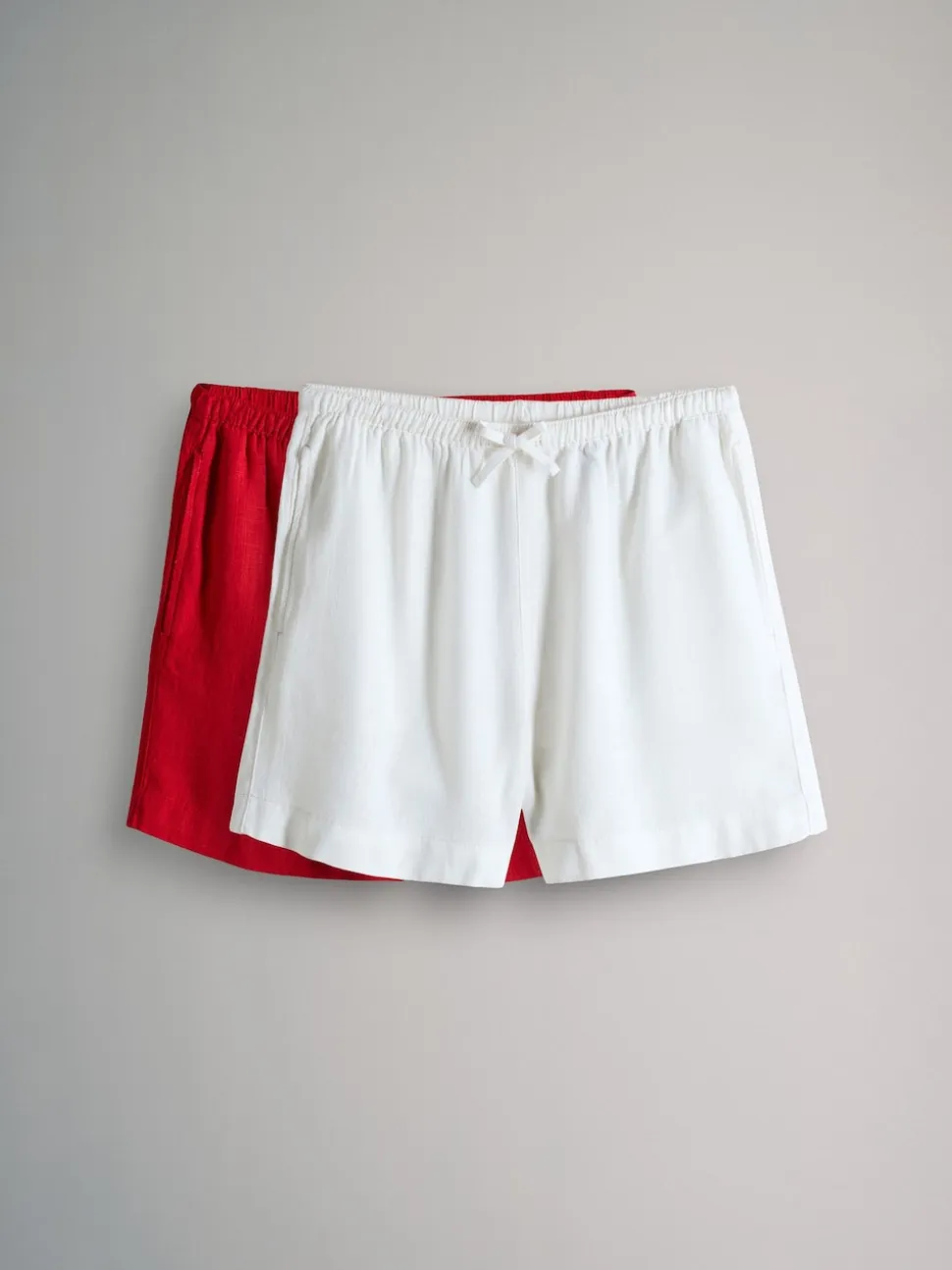 Neutraal/rood - The Set - Pull-on short met linnen