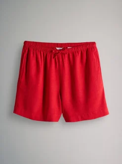 Neutraal/rood - The Set - Pull-on short met linnen