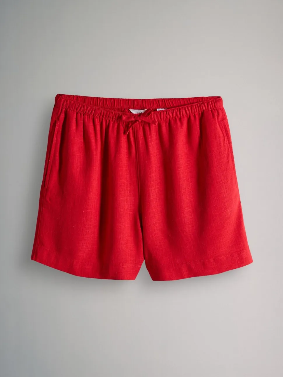 Neutraal/rood - The Set - Pull-on short met linnen