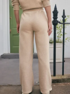 Neutrale Neppy textuur - Essential Wide Leg Jersey Joggers