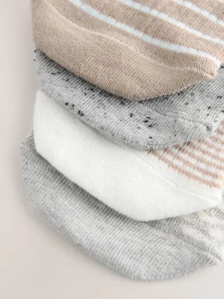 Neutral/Grey animal and stripe - 4 Paar sneaker-footsies