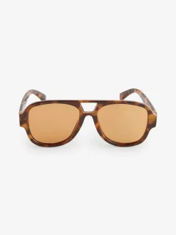 Never Fully Dressed Aviator Style Orange Lens Sunglasses
