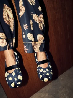 Never Fully Dressed Charm Velour Mary Jane Slippers