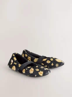 Never Fully Dressed Charm Velour Mary Jane Slippers