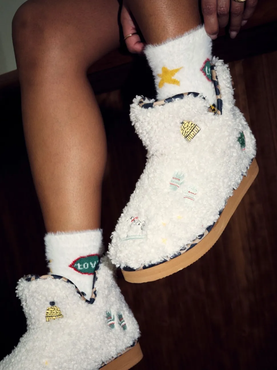 Never Fully Dressed Embroidery Slipper Boots