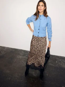 Never Fully Dressed Leopard Print Lace Maeva Midi Skirt