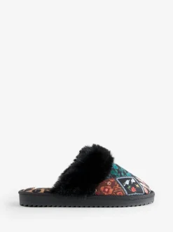 Never Fully Dressed Quilted Faux Fur Lined Mule Slippers