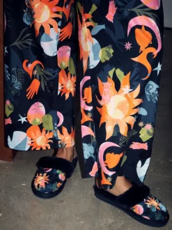 Never Fully Dressed Quilted Faux Fur Lined Mule Slippers