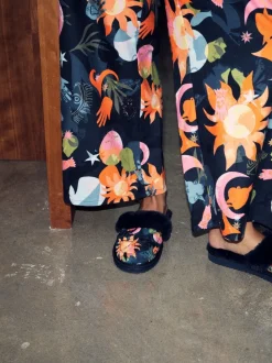 Never Fully Dressed Quilted Faux Fur Lined Mule Slippers