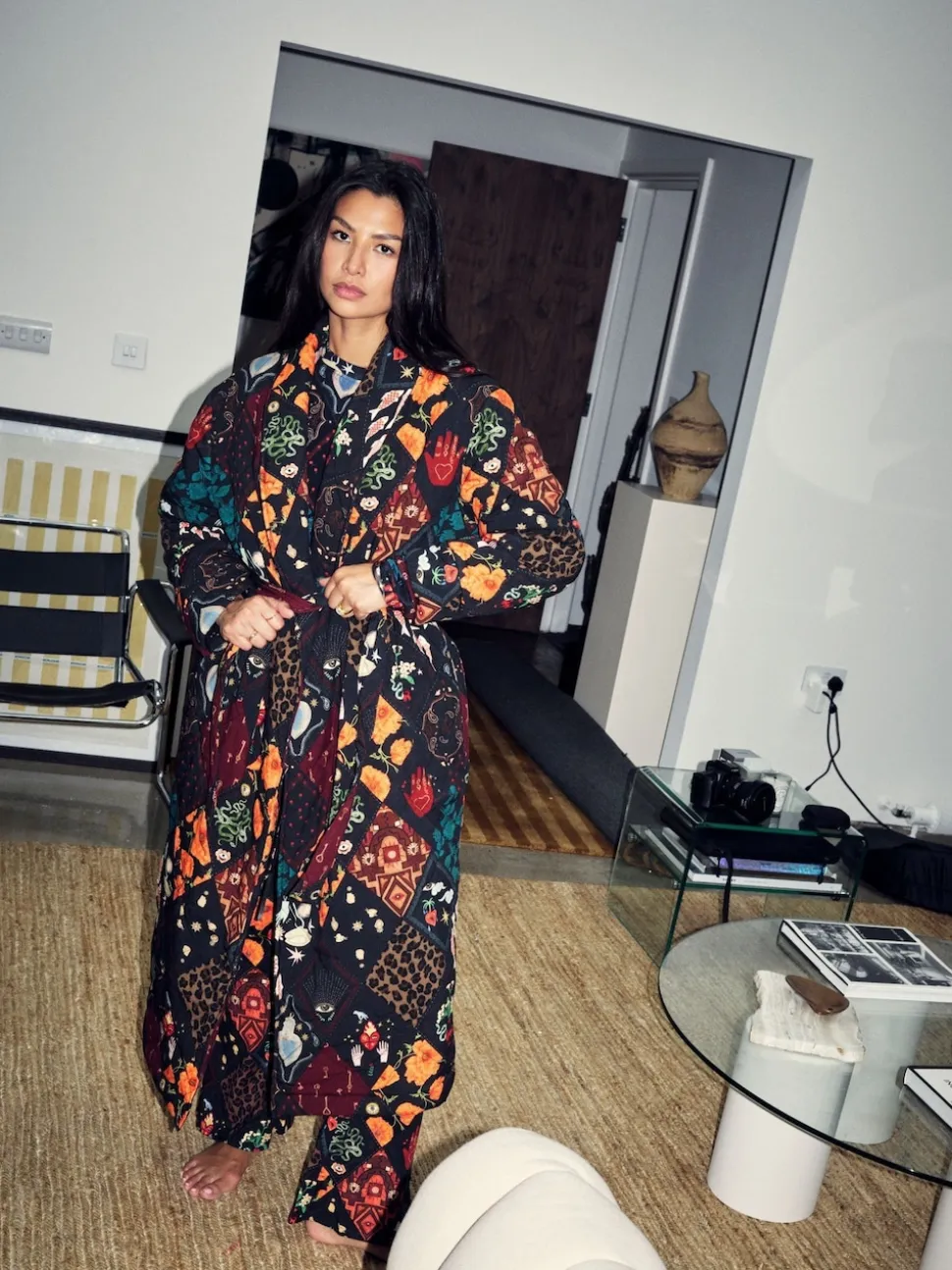 Never Fully Dressed Quilted Robe with Faux Fur Lining