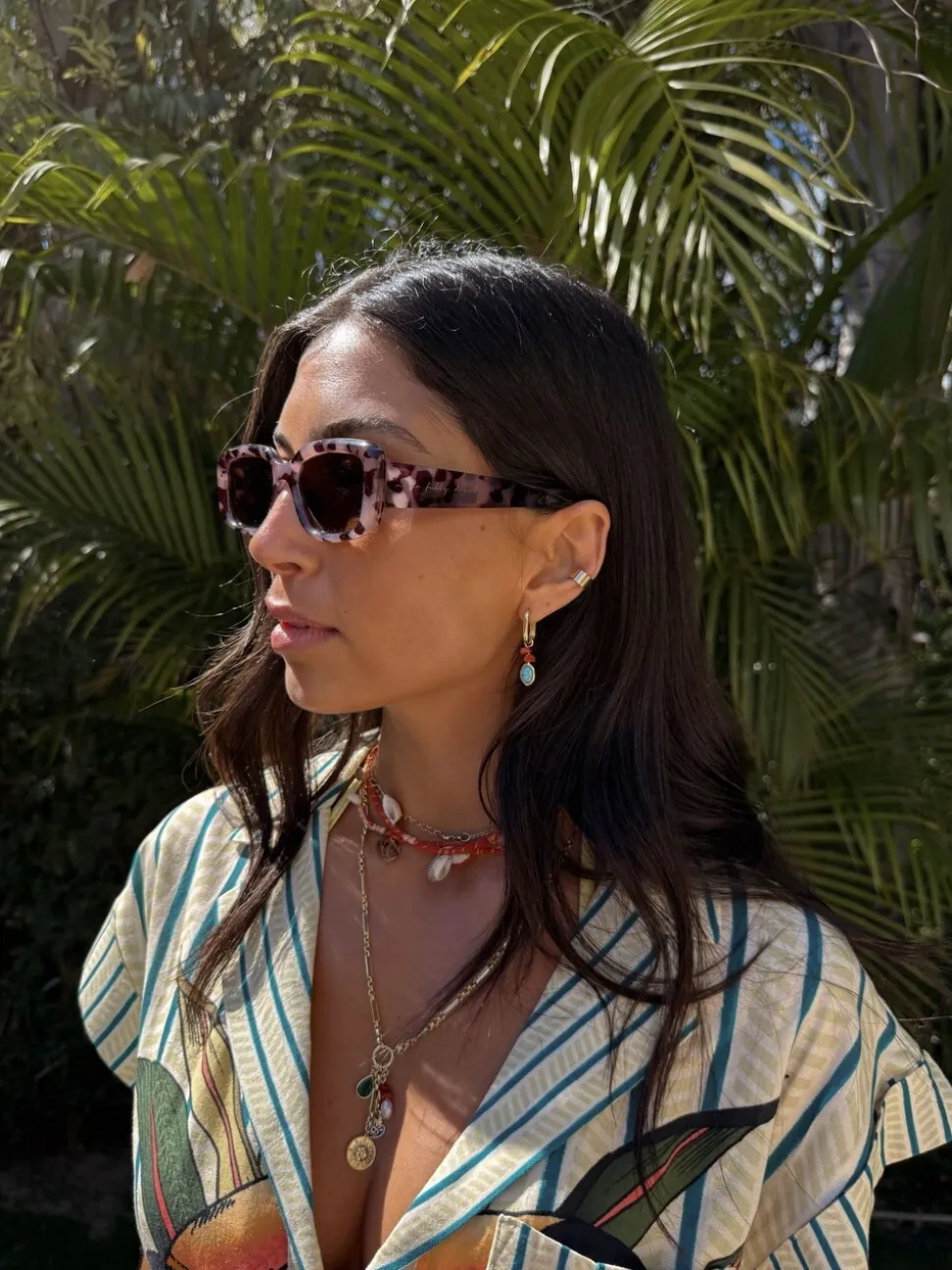 Never Fully Dressed Rectangle Tortoiseshell Sunglasses