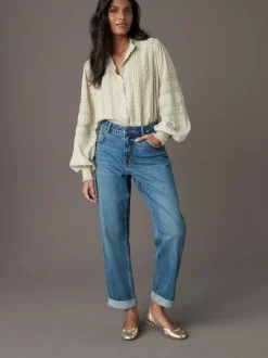 Normaal blauw - Boyfriend-jeans