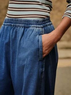 Normaal blauw - Denim Jersey Broeken met Barrel jeans