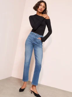 Normaal blauw - Friends Like These Ankle Straight Leg Jeans