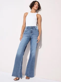 Normaal blauw - Friends Like These X Lucy Mecklenburgh alledaagse jeans met wijde pijpen