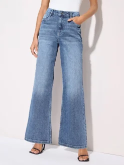 Normaal blauw - Friends Like These X Lucy Mecklenburgh alledaagse jeans met wijde pijpen
