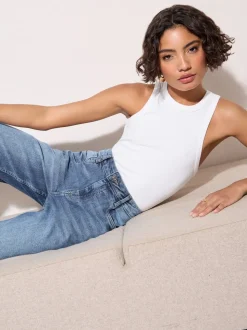 Normaal blauw - Friends Like These X Lucy Mecklenburgh alledaagse jeans met wijde pijpen