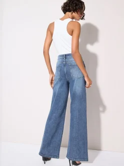 Normaal blauw - Friends Like These X Lucy Mecklenburgh alledaagse jeans met wijde pijpen