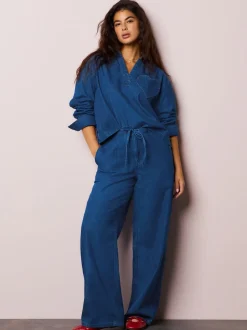 Normaal blauw - Heart Pocket Detail Wide Leg Joggers Jeans