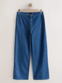 Normaal blauw - Heart Pocket Detail Wide Leg Joggers Jeans
