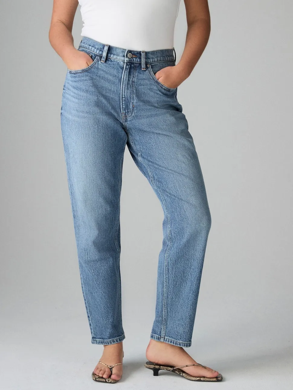 Normaal blauw - Hourglass comfortabele mom jeans met stretch en stretch