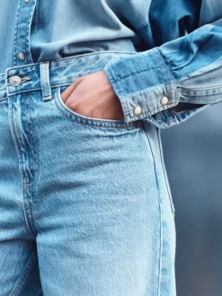 Normaal blauw - Jeans met wijde pijpen