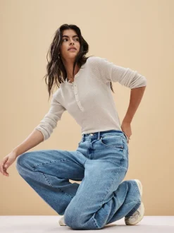 Normaal blauw - Jeans met wijde pijpen