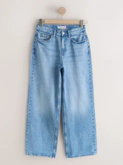Normaal blauw - Jeans met zandloperpasvorm en wijde pijpen