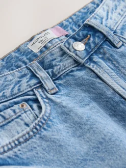 Normaal blauw - Jeans met zandloperpasvorm en wijde pijpen