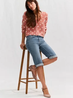 Normaal blauw - Knielange Bermuda denim shorts