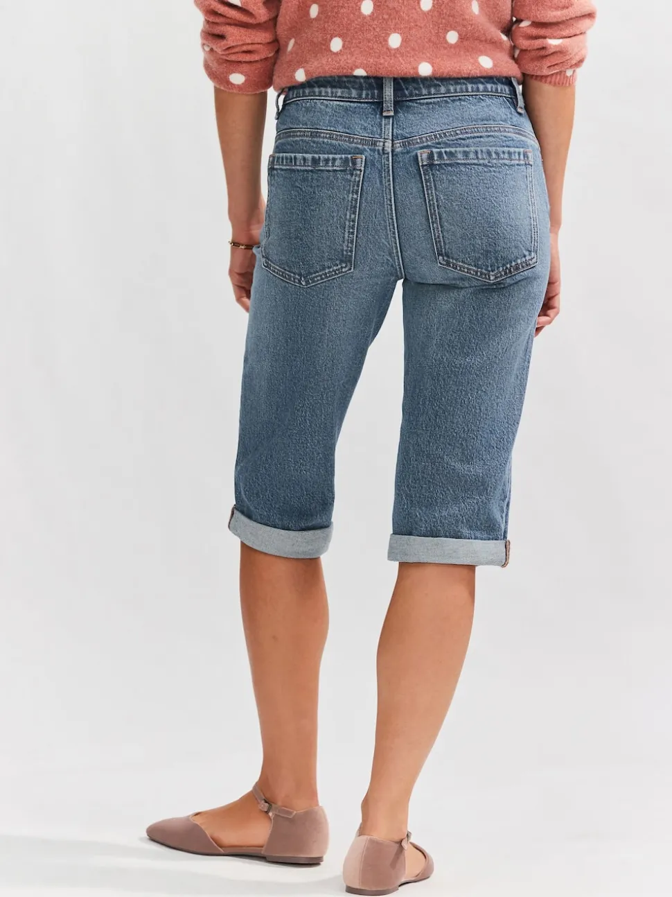 Normaal blauw - Knielange Bermuda denim shorts