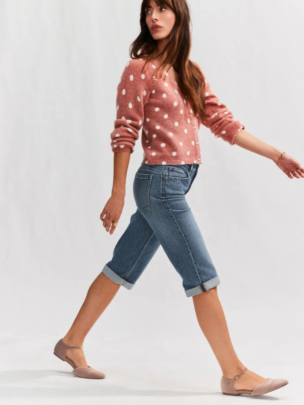 Normaal blauw - Knielange Bermuda denim shorts