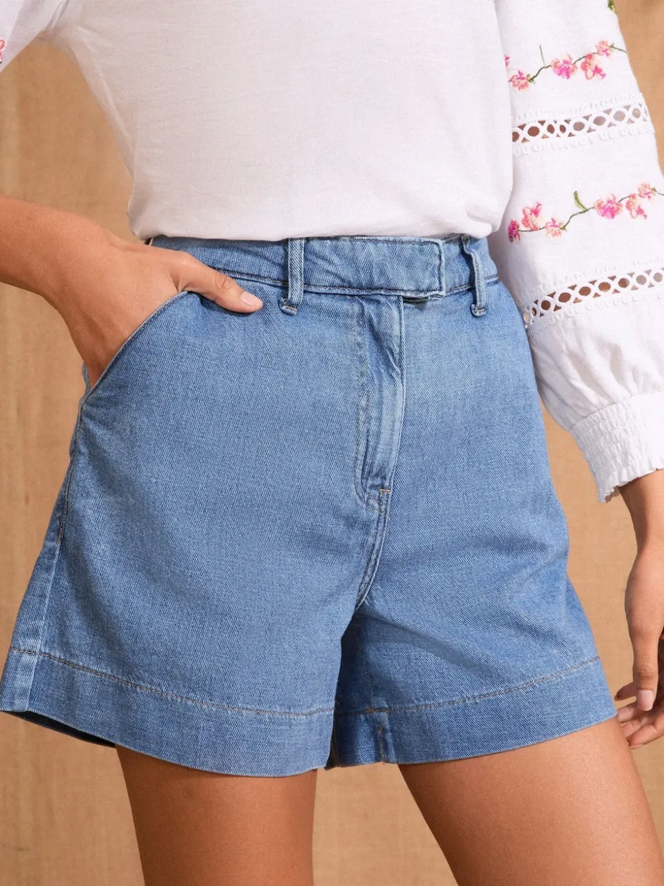 Normaal blauw - Love & Roses Verlengde band Tailored Shorts