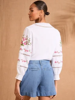 Normaal blauw - Love & Roses Verlengde band Tailored Shorts