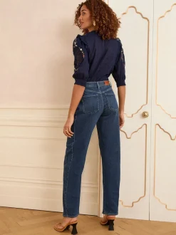 Normaal blauw - Love & Roses Barrel jeans