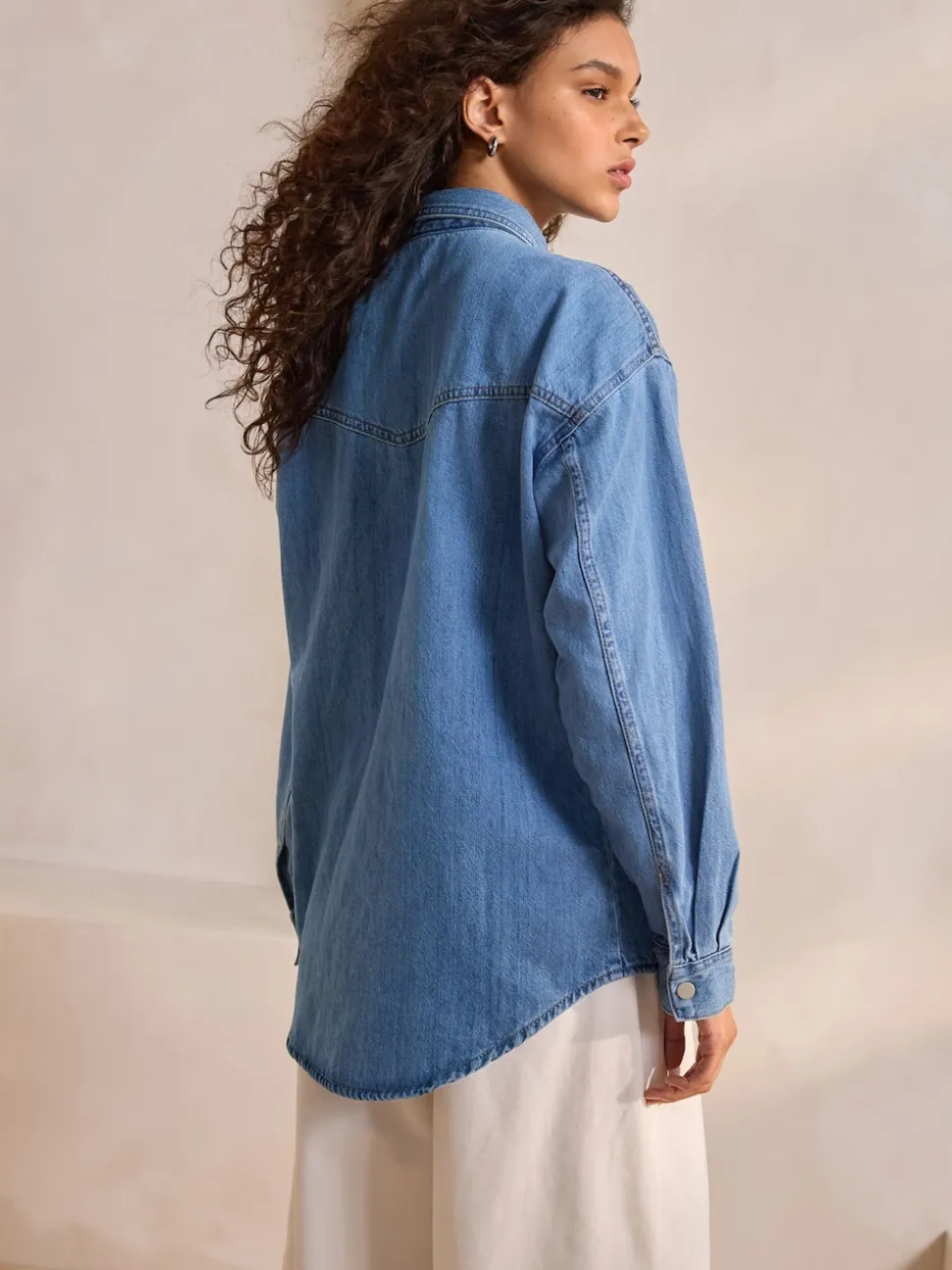 Normaal blauw - Oversized denim overhemd